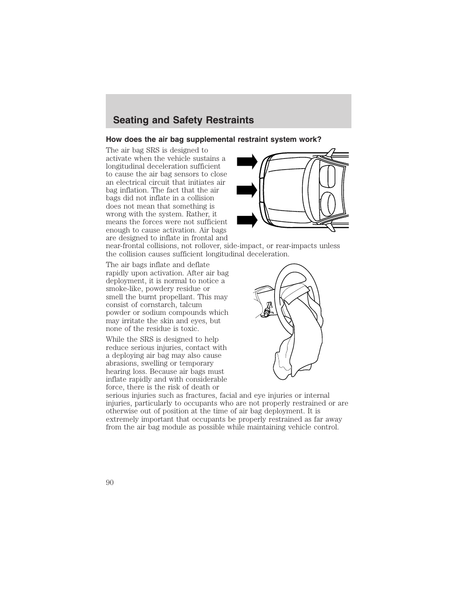 Seating and safety restraints | FORD 2003 Explorer Sport Trac v.2 User Manual | Page 90 / 216