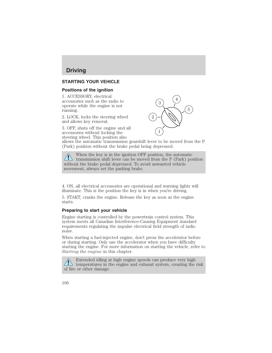 Driving | FORD 2003 Explorer Sport Trac v.3 User Manual | Page 106 / 216