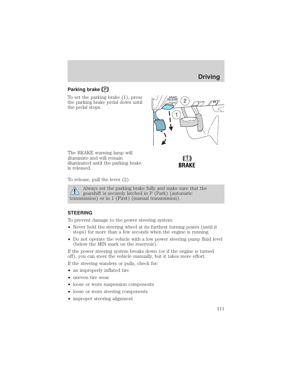Driving | FORD 2003 Explorer Sport Trac v.3 User Manual | Page 111 / 216