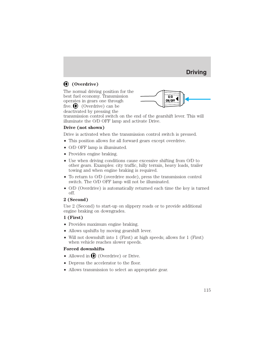 Driving | FORD 2003 Explorer Sport Trac v.3 User Manual | Page 115 / 216