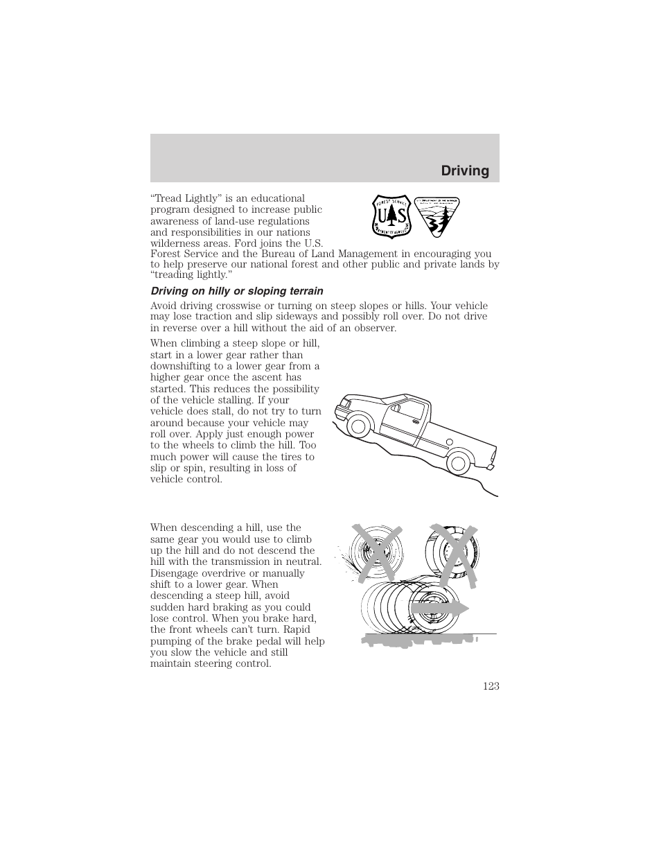Driving | FORD 2003 Explorer Sport Trac v.3 User Manual | Page 123 / 216