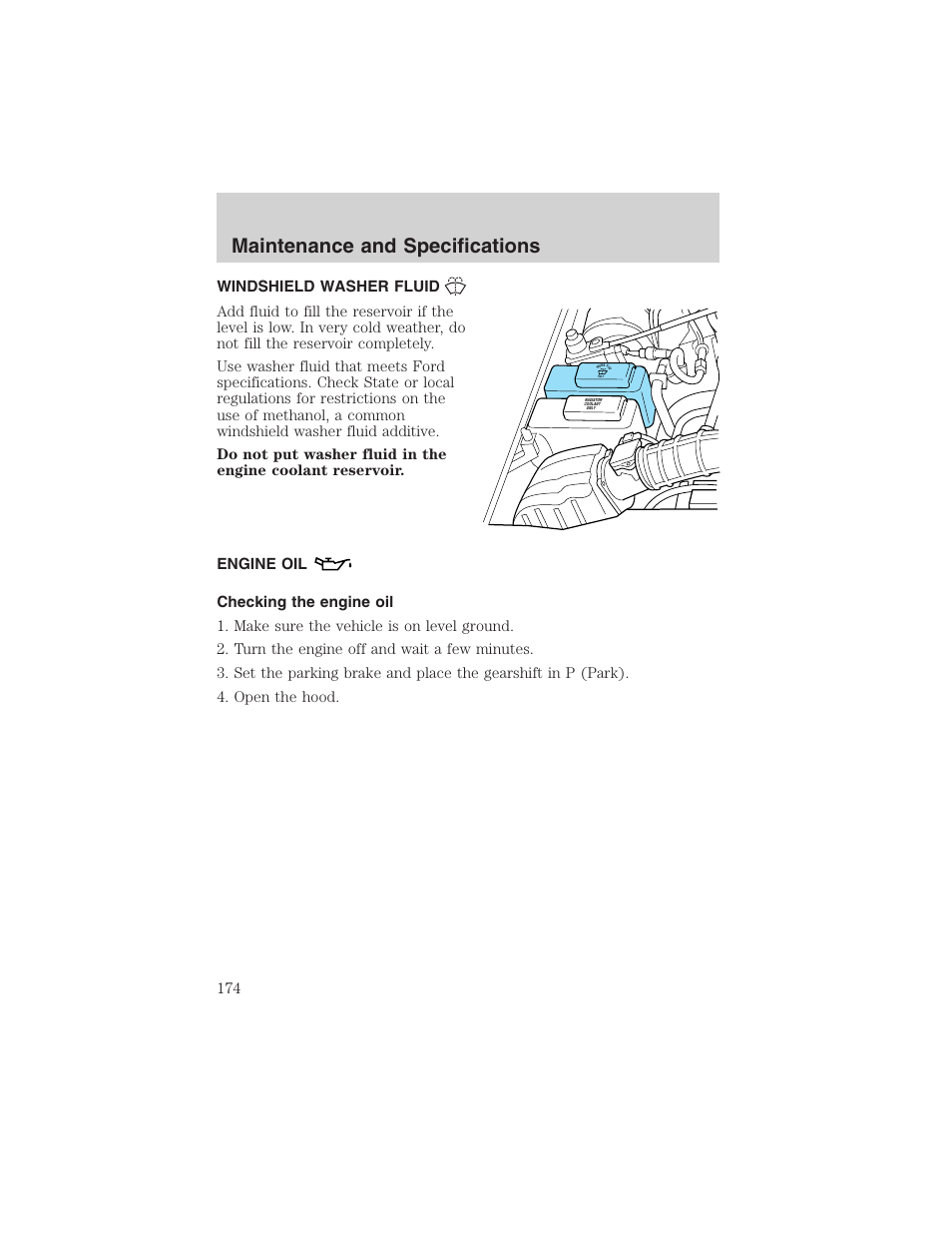 Maintenance and specifications | FORD 2003 Explorer Sport Trac v.3 User Manual | Page 174 / 216