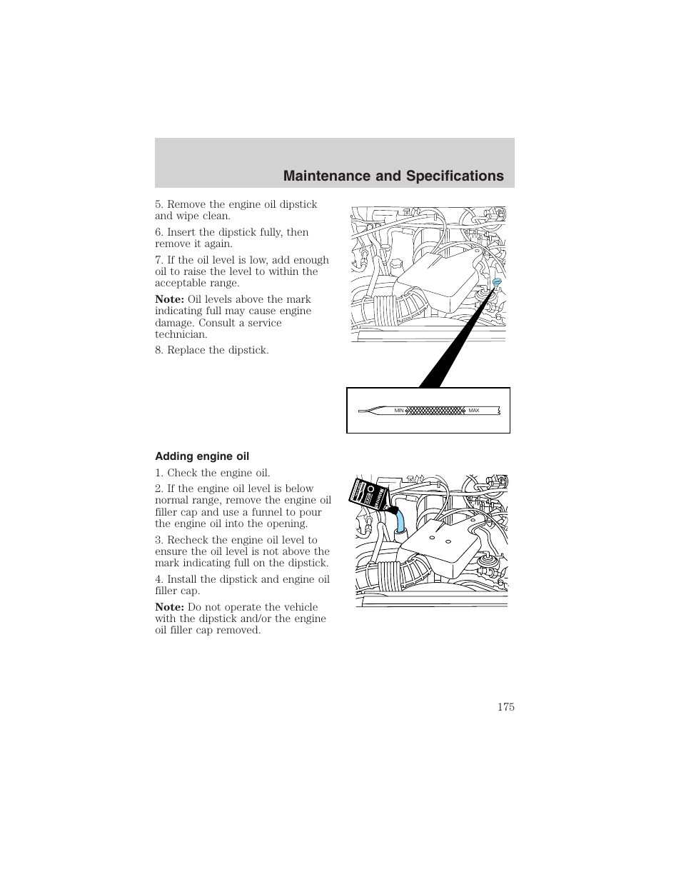 Maintenance and specifications | FORD 2003 Explorer Sport Trac v.3 User Manual | Page 175 / 216