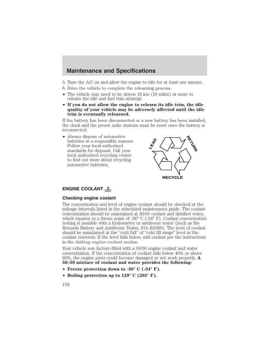 Maintenance and specifications | FORD 2003 Explorer Sport Trac v.3 User Manual | Page 178 / 216