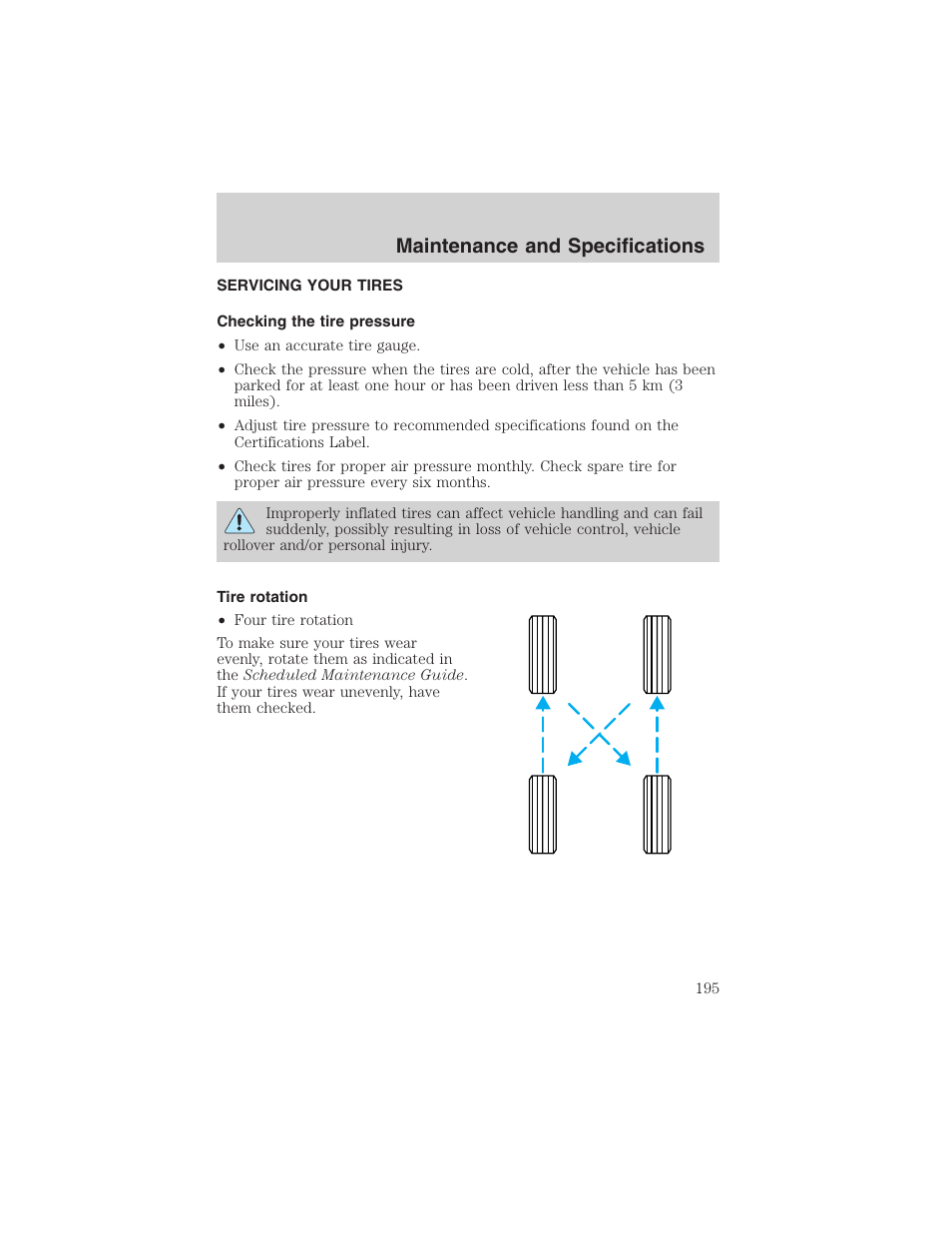 Maintenance and specifications | FORD 2003 Explorer Sport Trac v.3 User Manual | Page 195 / 216
