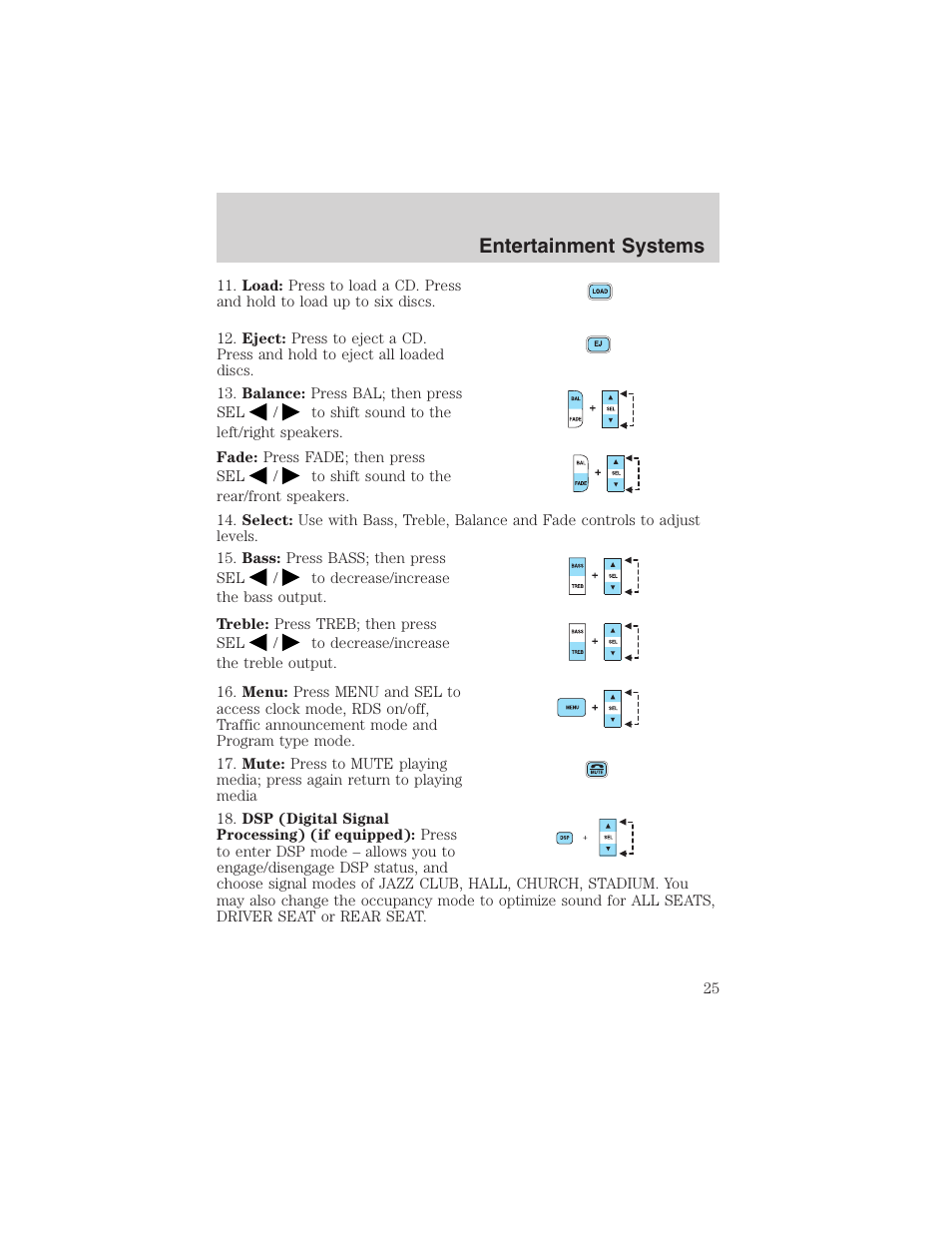 Entertainment systems | FORD 2003 Explorer Sport Trac v.3 User Manual | Page 25 / 216