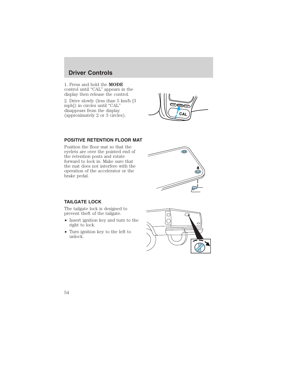 Driver controls | FORD 2003 Explorer Sport Trac v.3 User Manual | Page 54 / 216