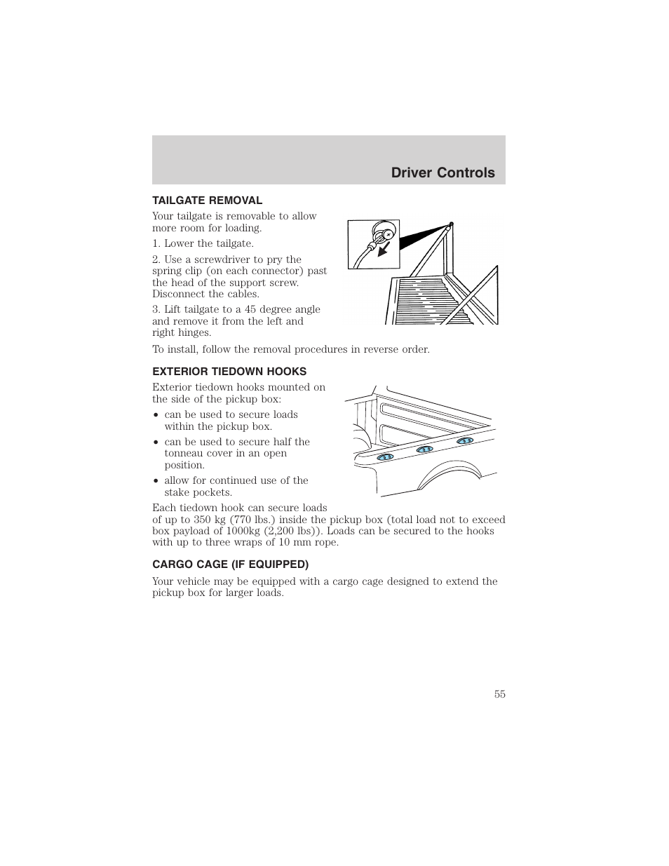 Driver controls | FORD 2003 Explorer Sport Trac v.3 User Manual | Page 55 / 216