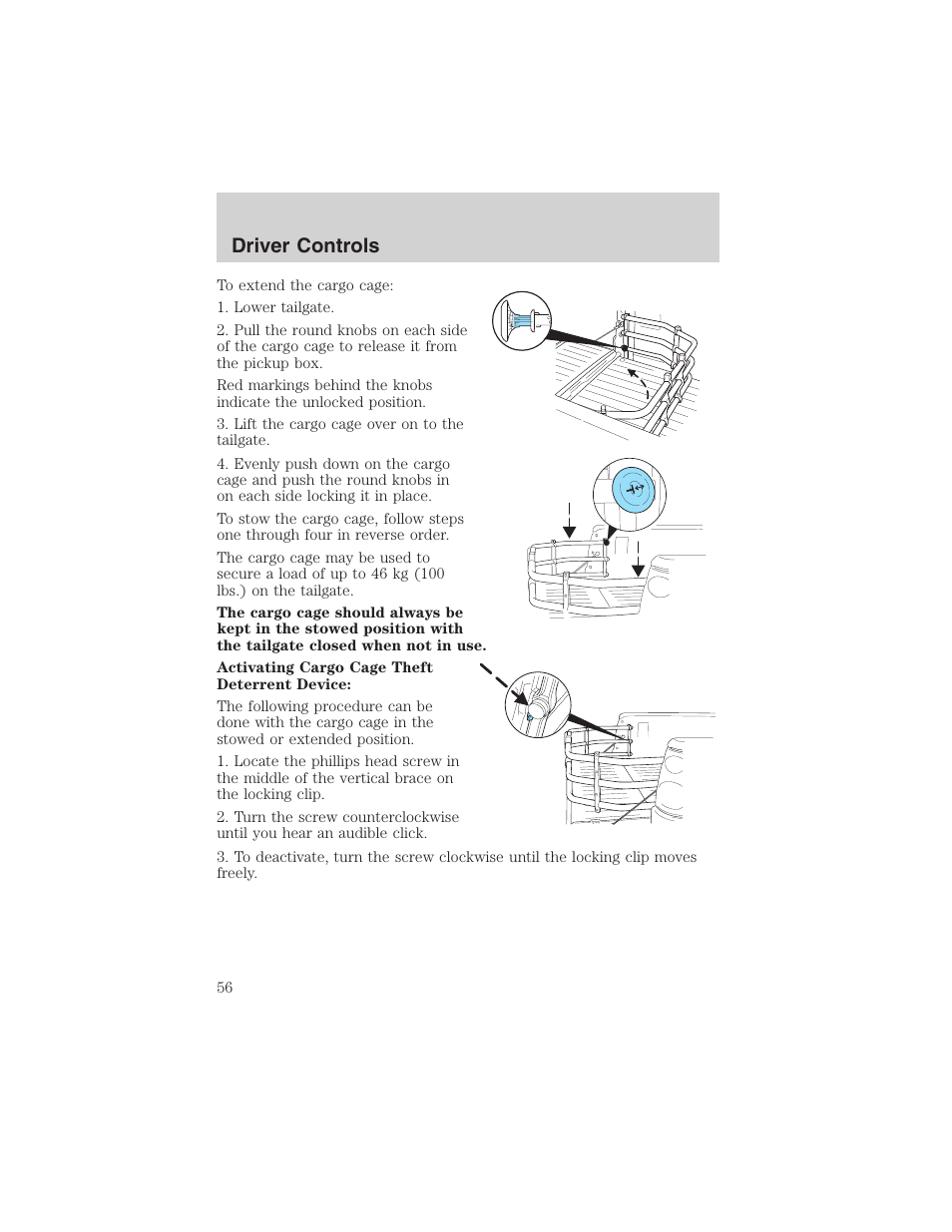 Driver controls | FORD 2003 Explorer Sport Trac v.3 User Manual | Page 56 / 216