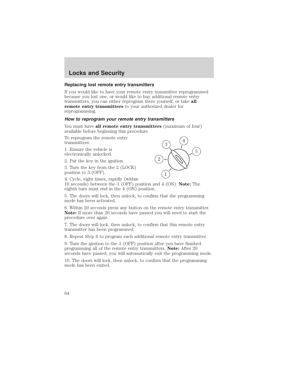 Locks and security | FORD 2003 Explorer Sport Trac v.3 User Manual | Page 64 / 216