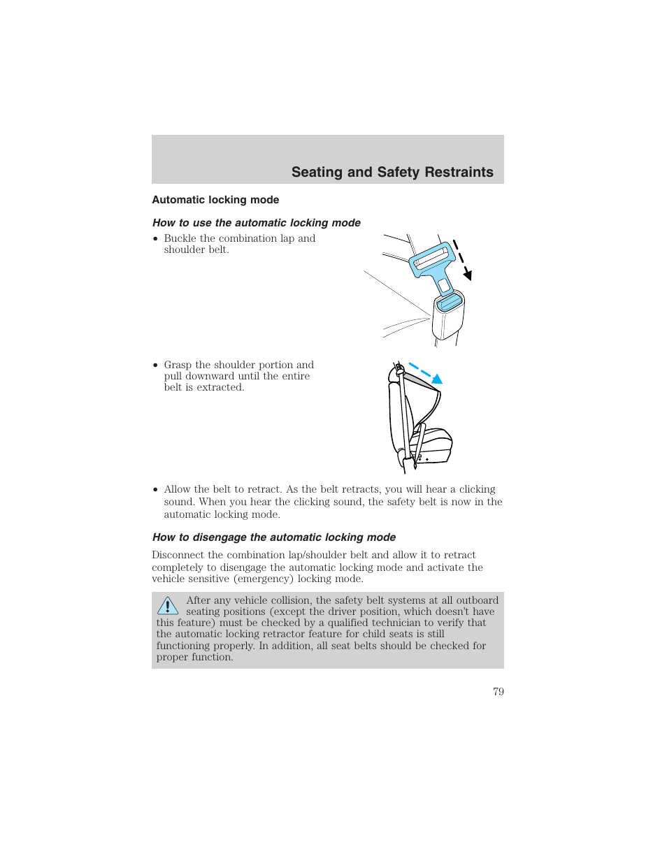 Seating and safety restraints | FORD 2003 Explorer Sport Trac v.3 User Manual | Page 79 / 216