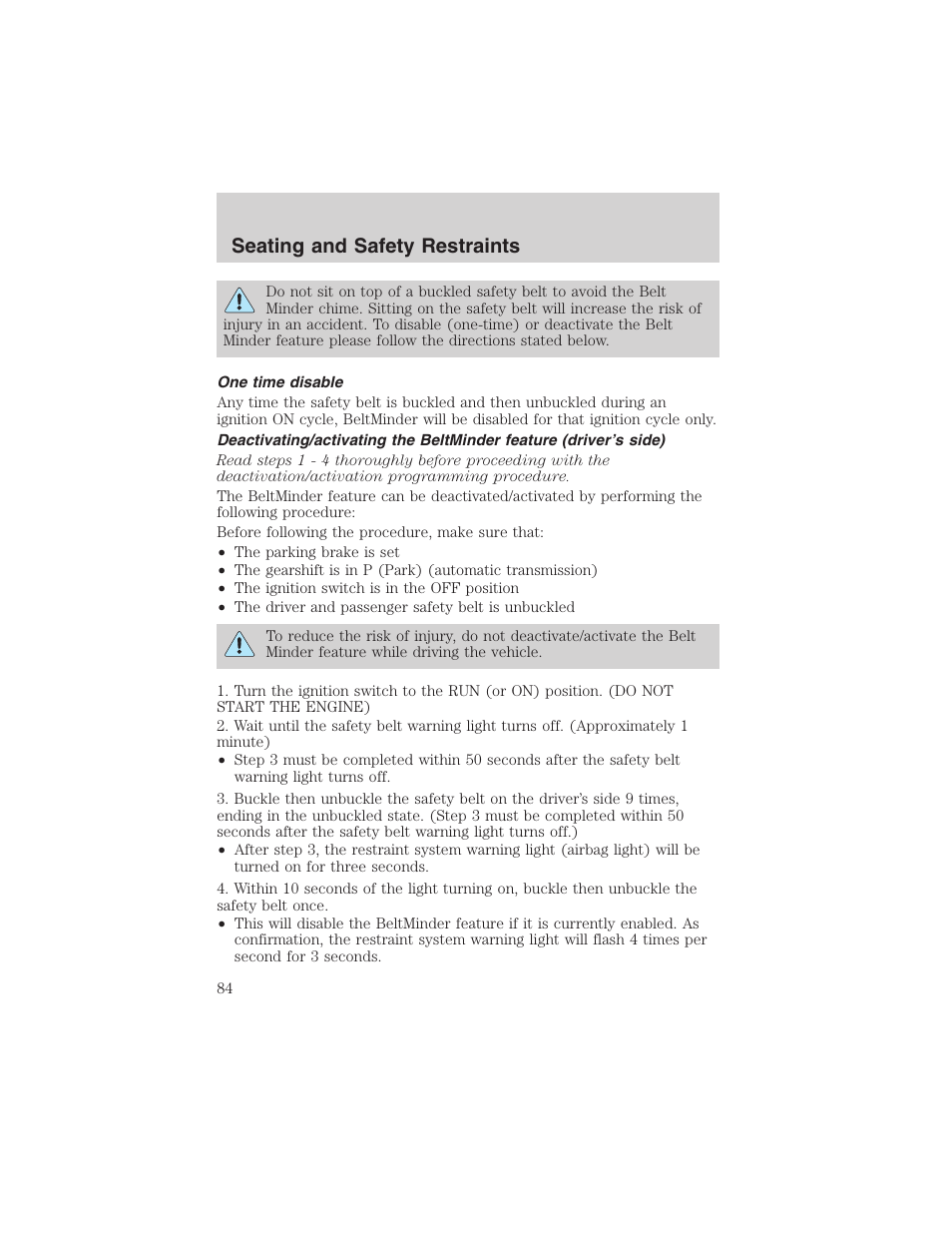 Seating and safety restraints | FORD 2003 Explorer Sport Trac v.3 User Manual | Page 84 / 216