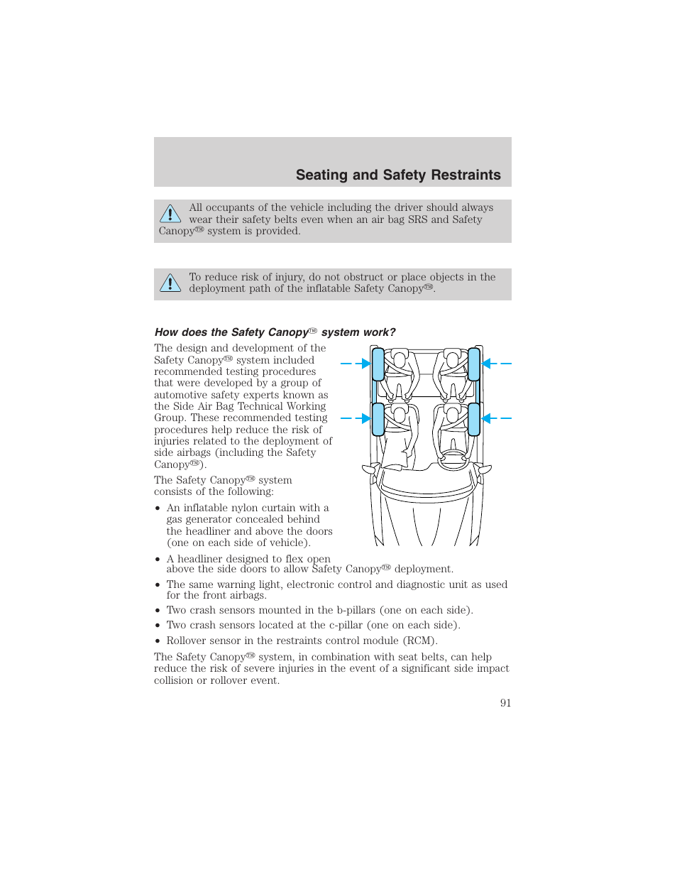 Seating and safety restraints | FORD 2003 Explorer Sport Trac v.3 User Manual | Page 91 / 216