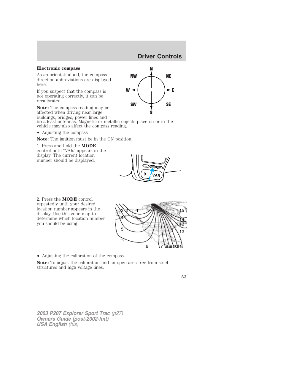Driver controls | FORD 2003 Explorer Sport Trac v.4 User Manual | Page 53 / 216