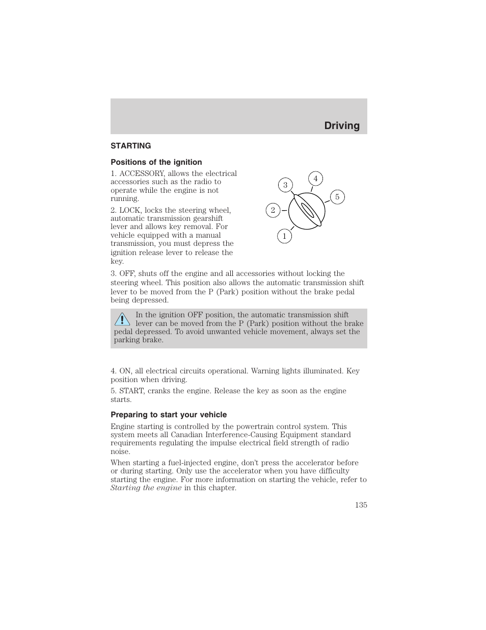 Driving | FORD 2003 F-150 v.1 User Manual | Page 135 / 280