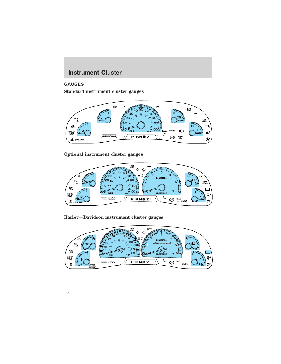 Instrument cluster | FORD 2003 F-150 v.1 User Manual | Page 16 / 280