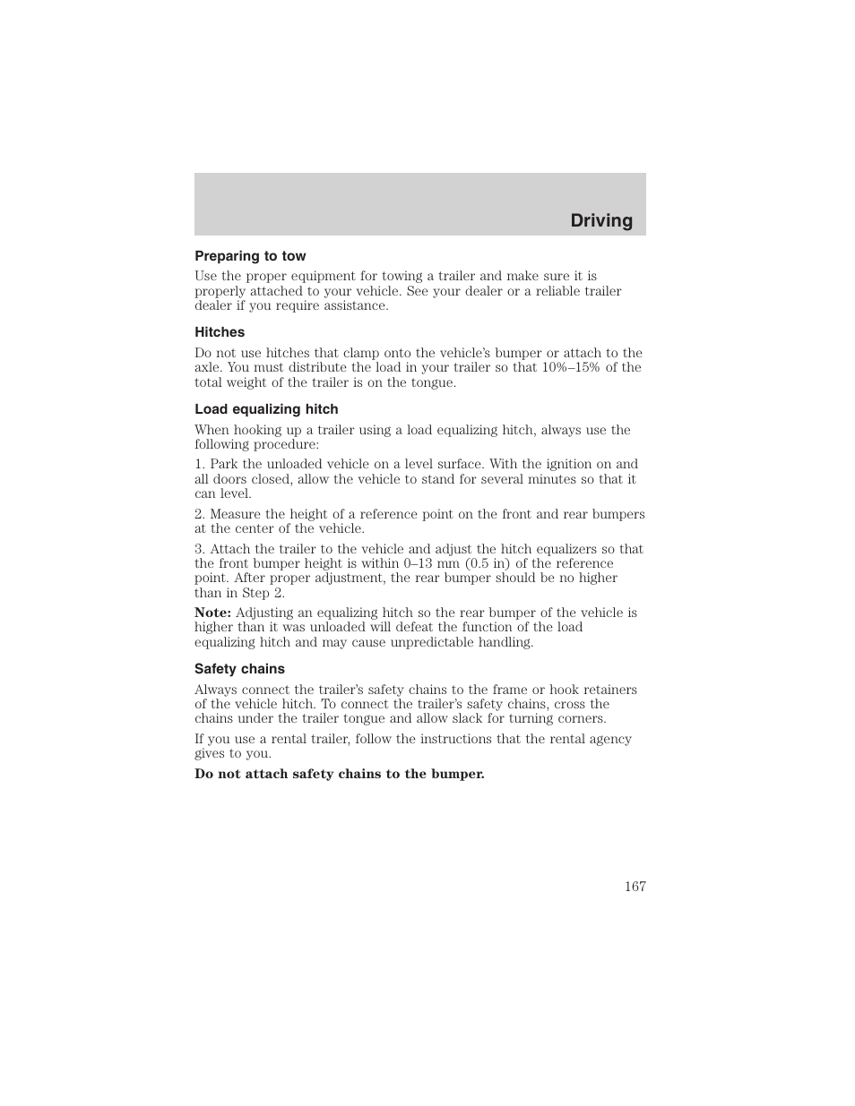 Driving | FORD 2003 F-150 v.1 User Manual | Page 167 / 280