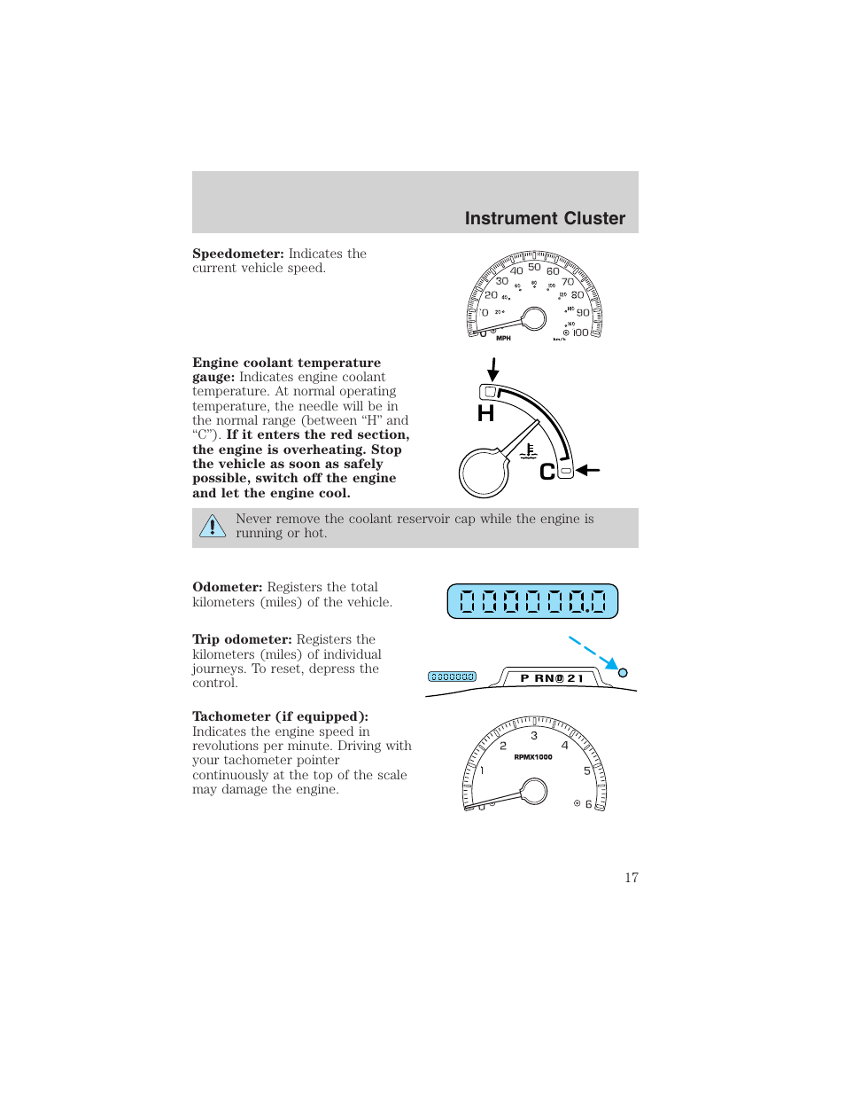 Instrument cluster | FORD 2003 F-150 v.1 User Manual | Page 17 / 280