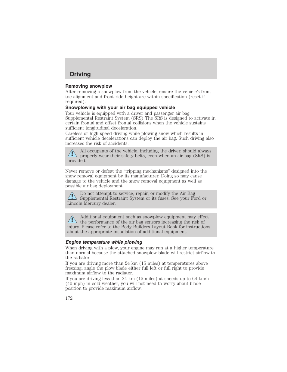 Driving | FORD 2003 F-150 v.1 User Manual | Page 172 / 280