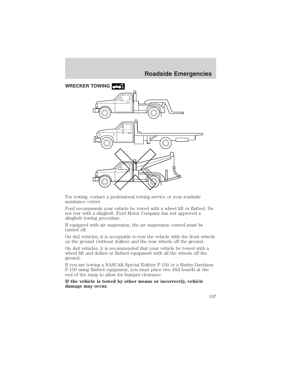 Roadside emergencies | FORD 2003 F-150 v.1 User Manual | Page 197 / 280