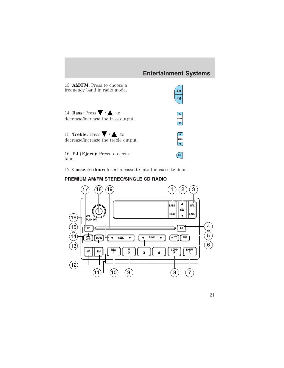 Entertainment systems | FORD 2003 F-150 v.1 User Manual | Page 21 / 280