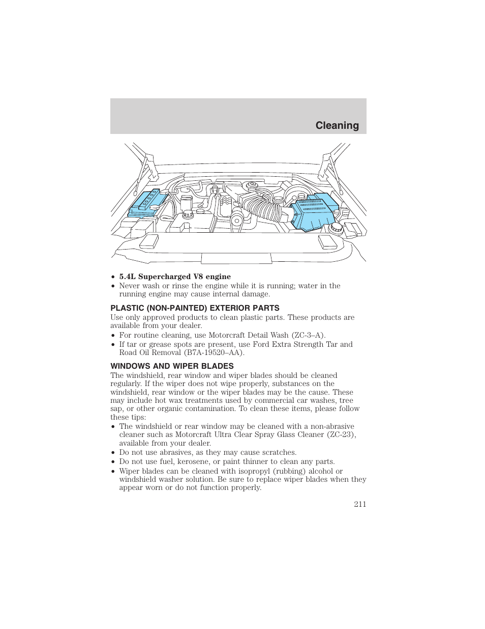 Cleaning | FORD 2003 F-150 v.1 User Manual | Page 211 / 280