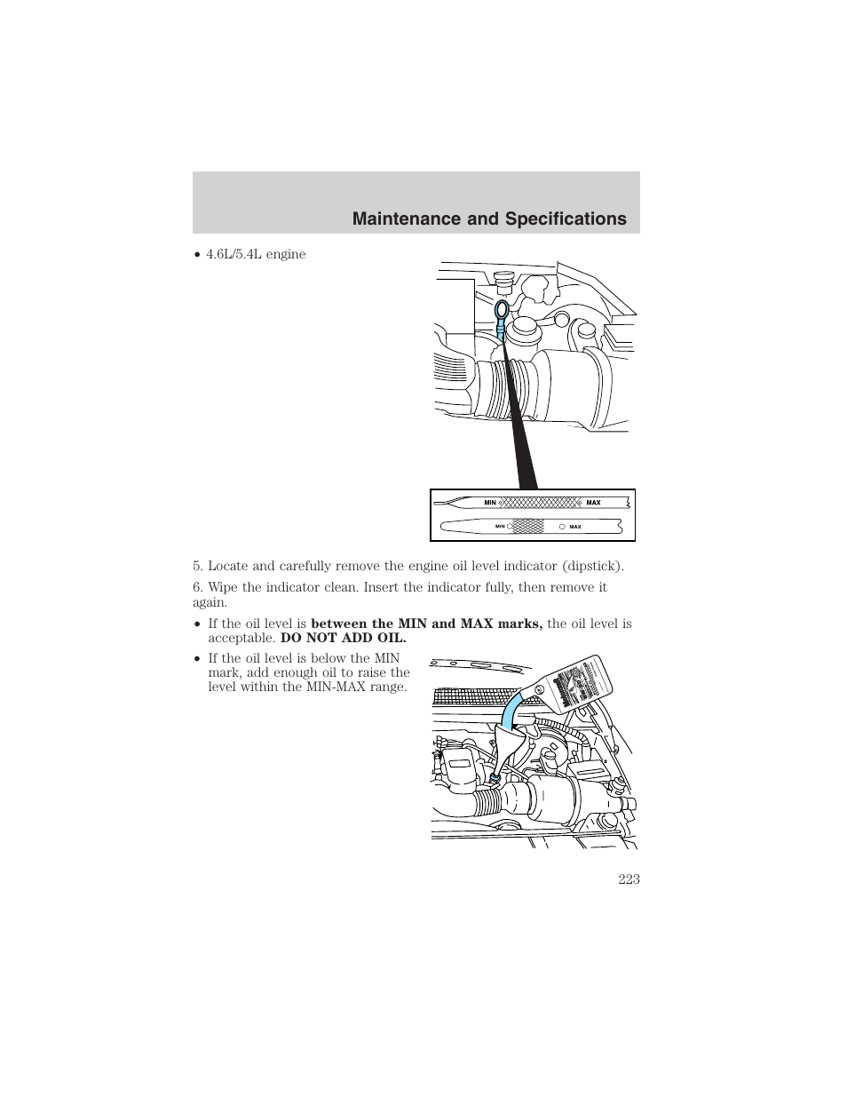 Maintenance and specifications | FORD 2003 F-150 v.1 User Manual | Page 223 / 280