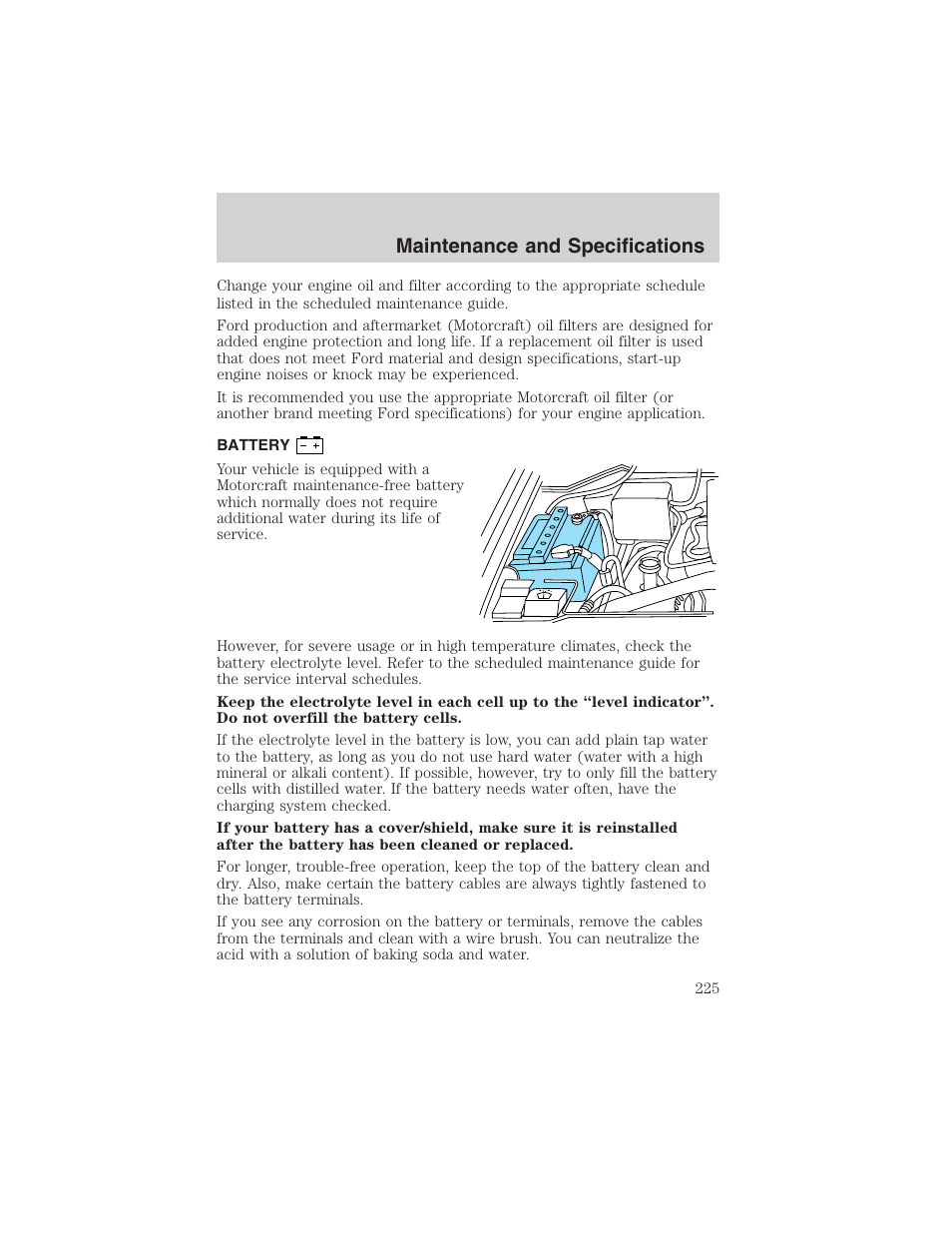 Maintenance and specifications | FORD 2003 F-150 v.1 User Manual | Page 225 / 280