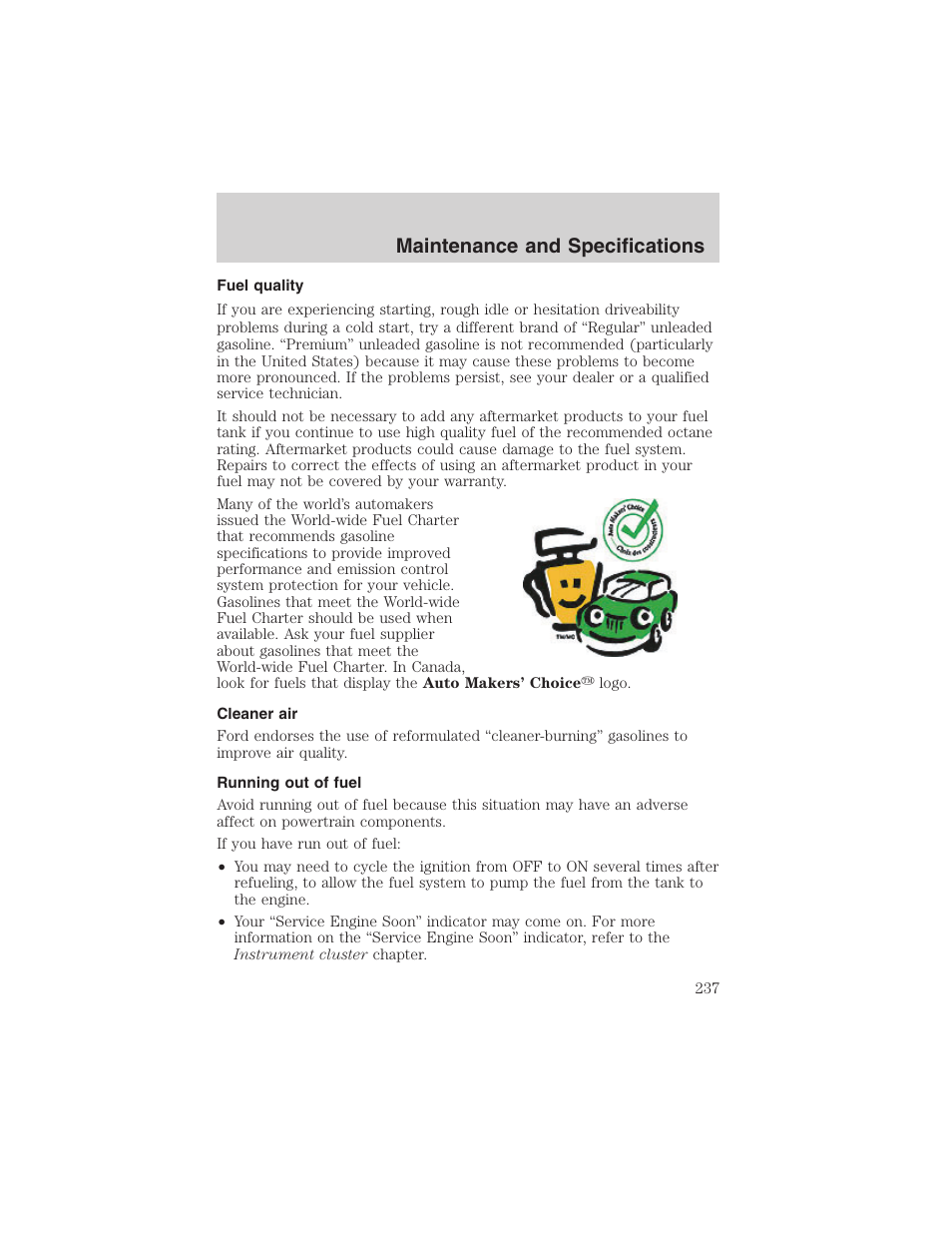Maintenance and specifications | FORD 2003 F-150 v.1 User Manual | Page 237 / 280