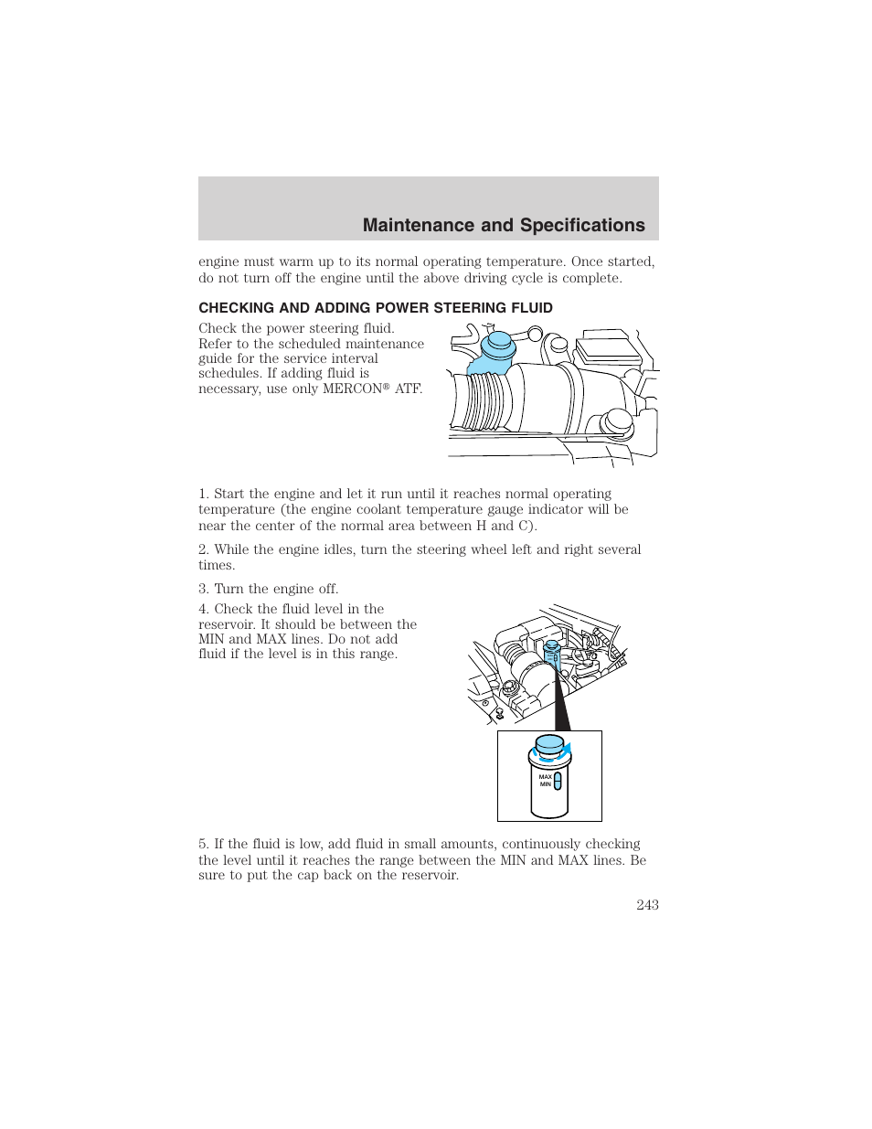 Maintenance and specifications | FORD 2003 F-150 v.1 User Manual | Page 243 / 280