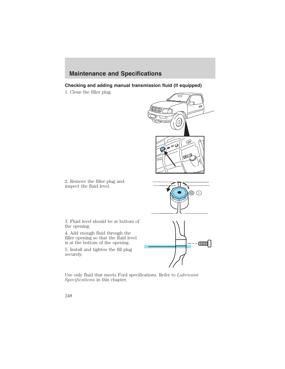 Maintenance and specifications | FORD 2003 F-150 v.1 User Manual | Page 248 / 280