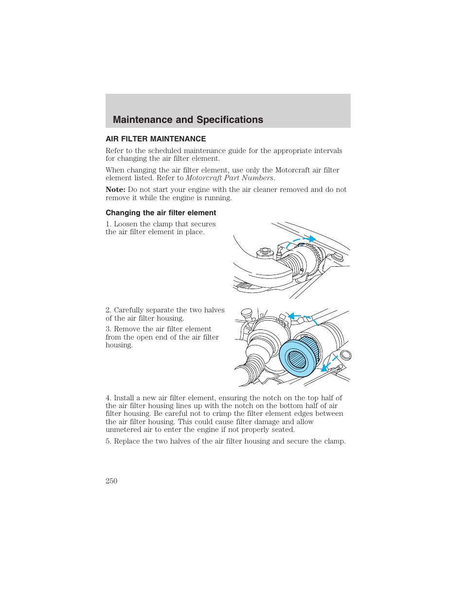 Maintenance and specifications | FORD 2003 F-150 v.1 User Manual | Page 250 / 280