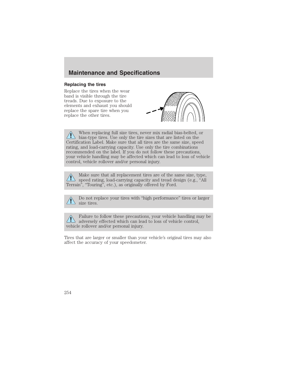 Maintenance and specifications | FORD 2003 F-150 v.1 User Manual | Page 254 / 280