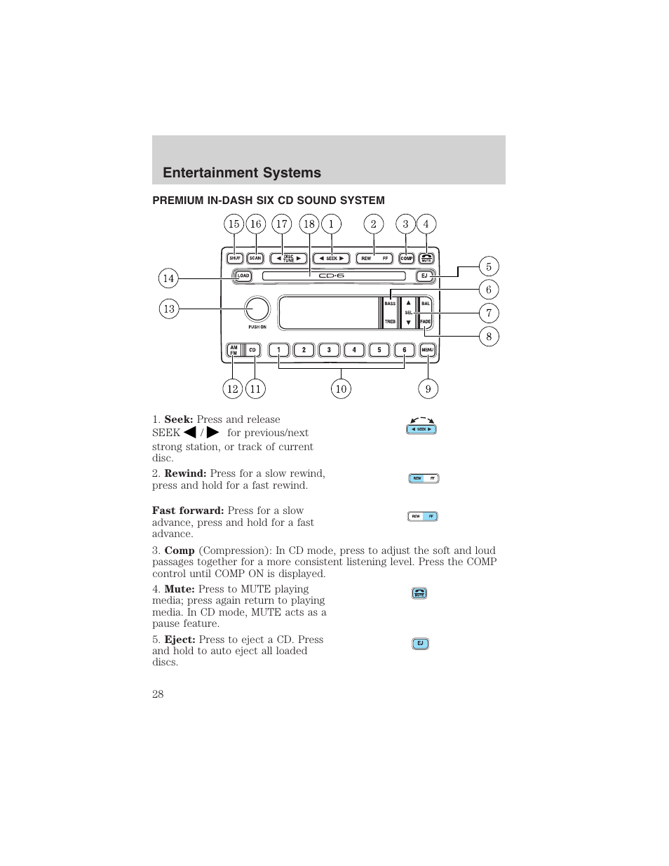 Entertainment systems | FORD 2003 F-150 v.1 User Manual | Page 28 / 280