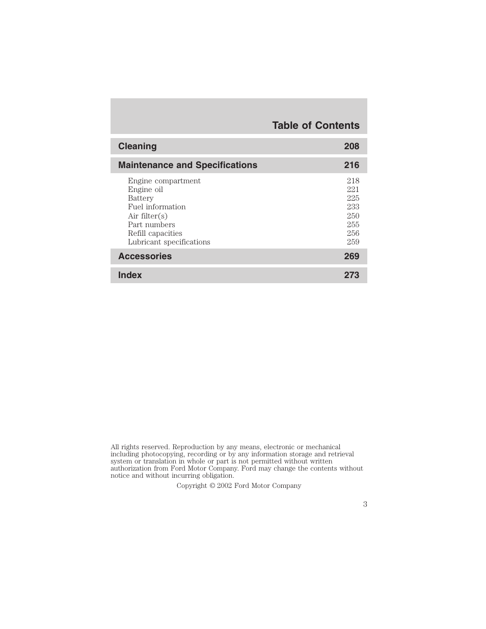 FORD 2003 F-150 v.1 User Manual | Page 3 / 280