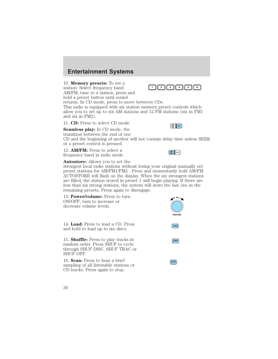 Entertainment systems | FORD 2003 F-150 v.1 User Manual | Page 30 / 280