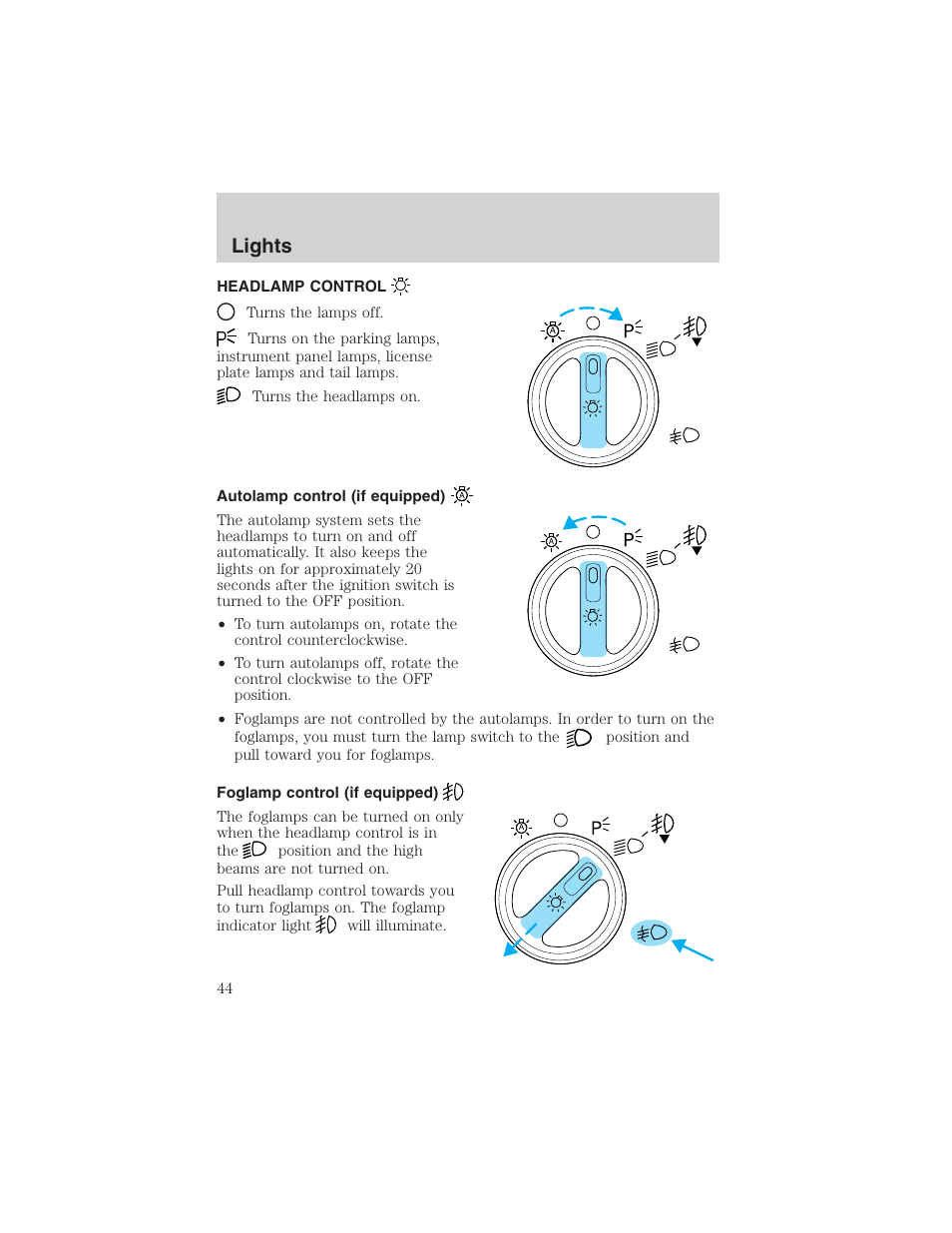 Lights | FORD 2003 F-150 v.1 User Manual | Page 44 / 280
