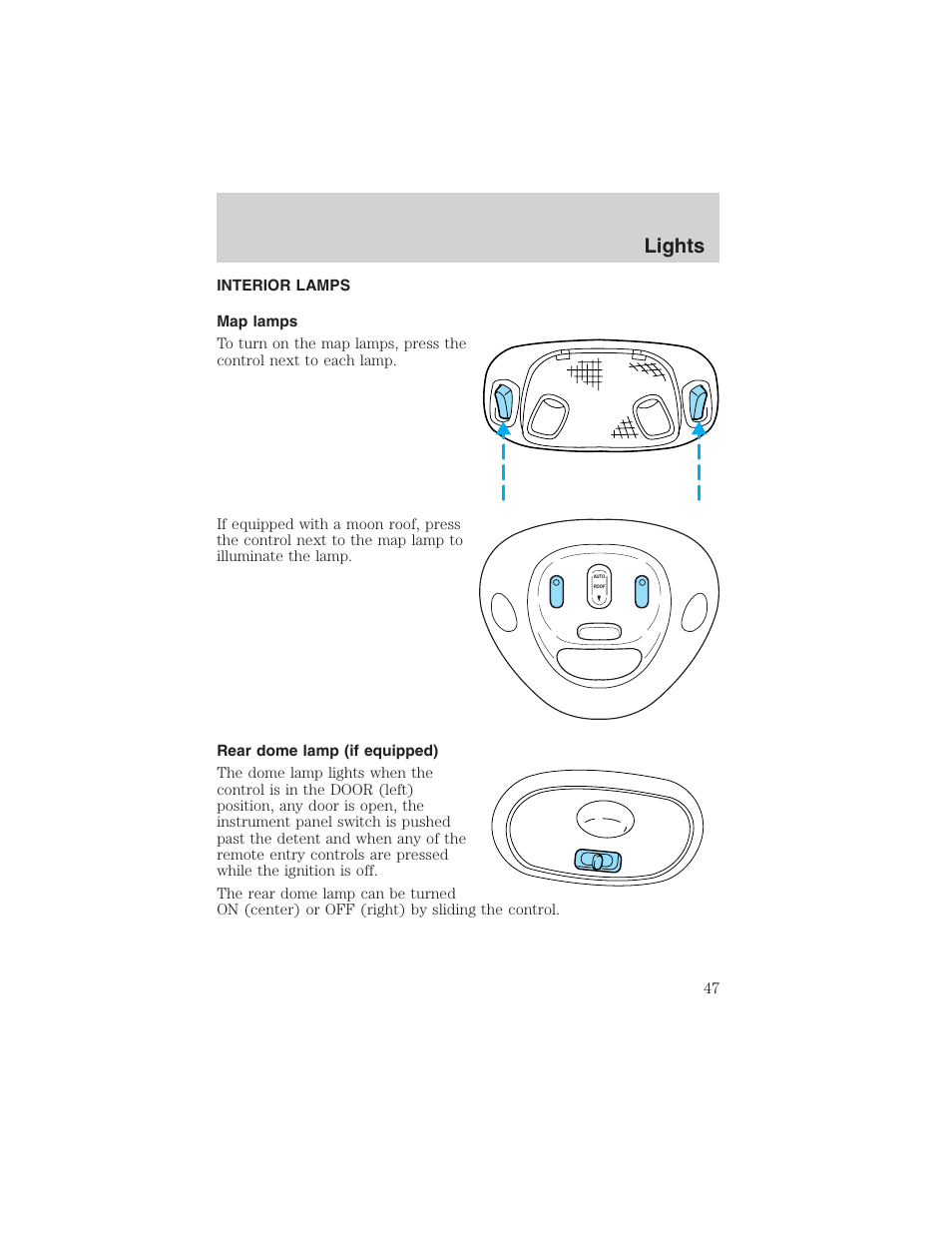 Lights | FORD 2003 F-150 v.1 User Manual | Page 47 / 280