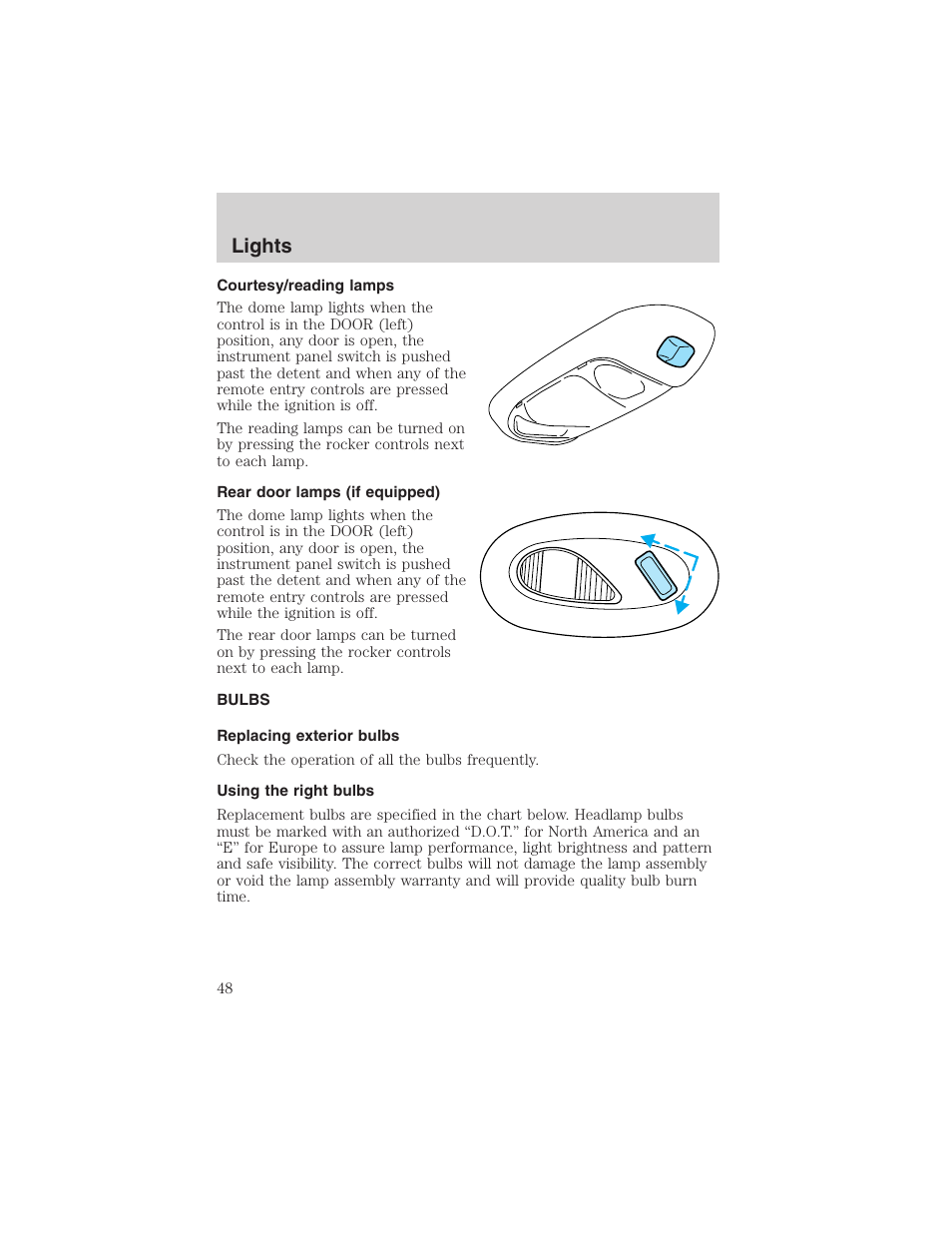 Lights | FORD 2003 F-150 v.1 User Manual | Page 48 / 280