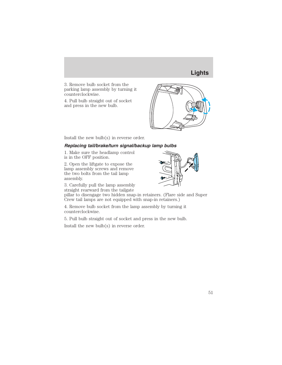 Lights | FORD 2003 F-150 v.1 User Manual | Page 51 / 280