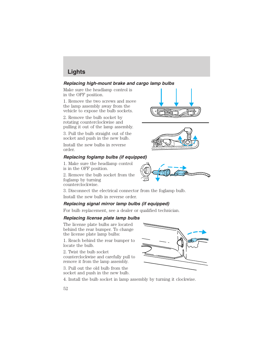 Lights | FORD 2003 F-150 v.1 User Manual | Page 52 / 280