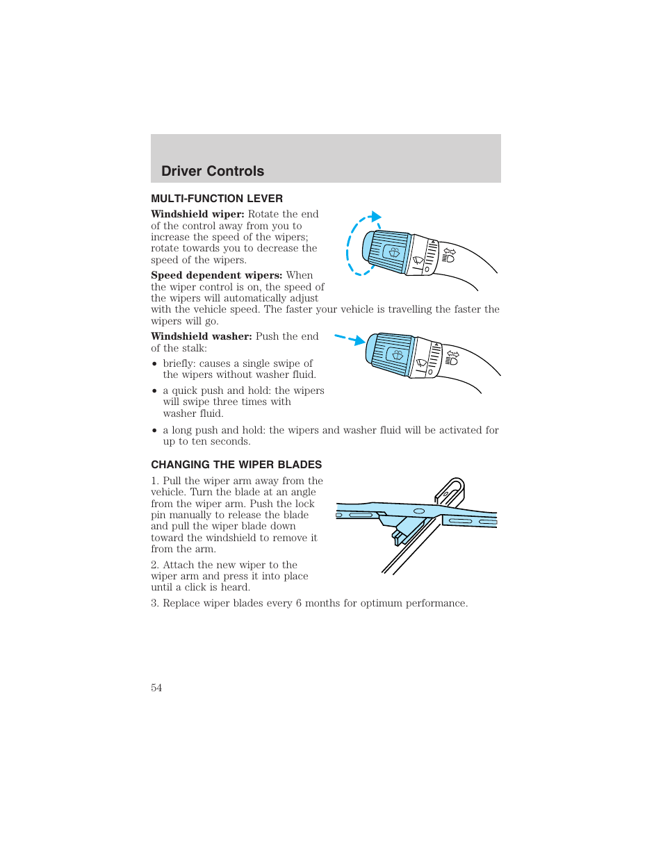 Driver controls | FORD 2003 F-150 v.1 User Manual | Page 54 / 280