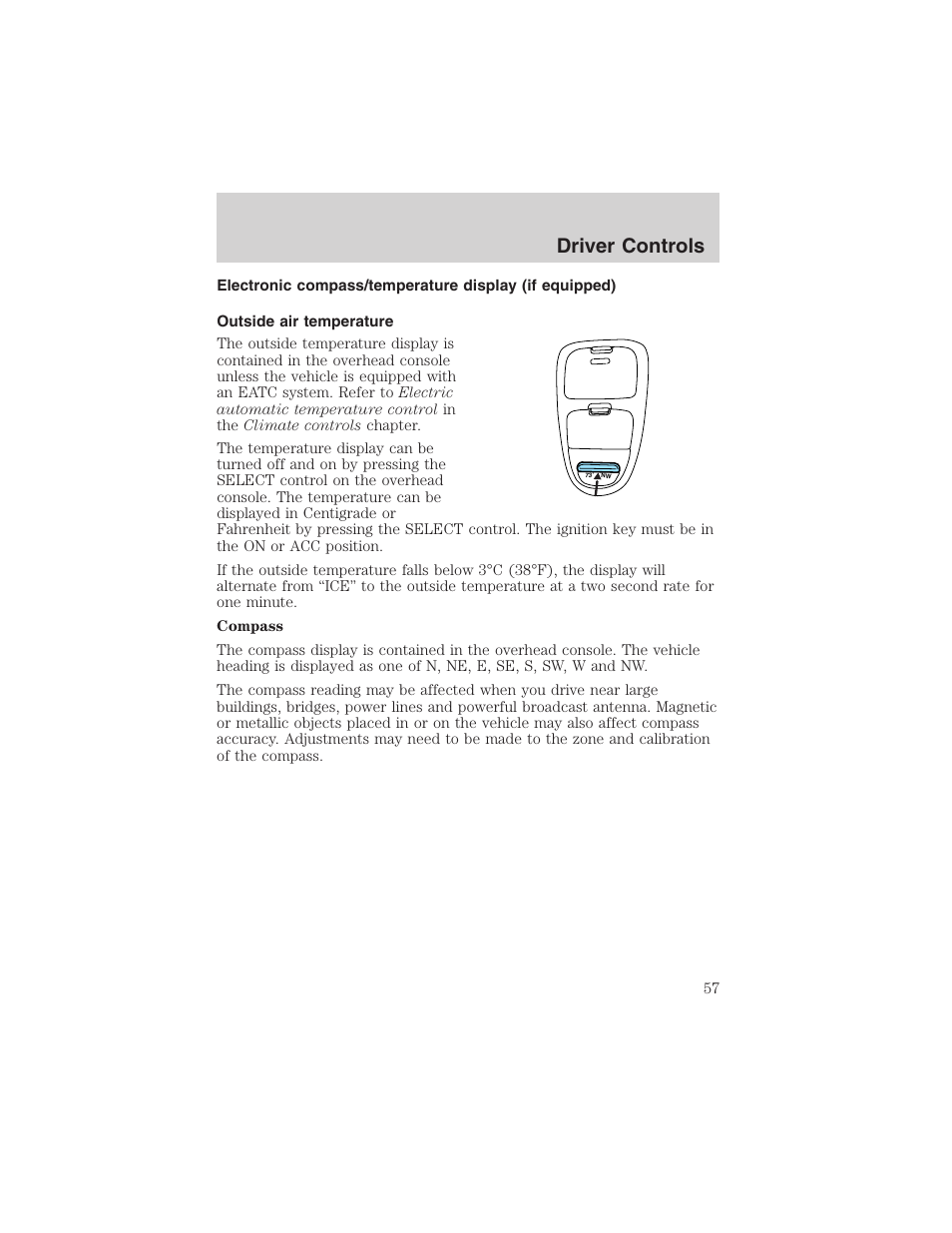 Driver controls | FORD 2003 F-150 v.1 User Manual | Page 57 / 280