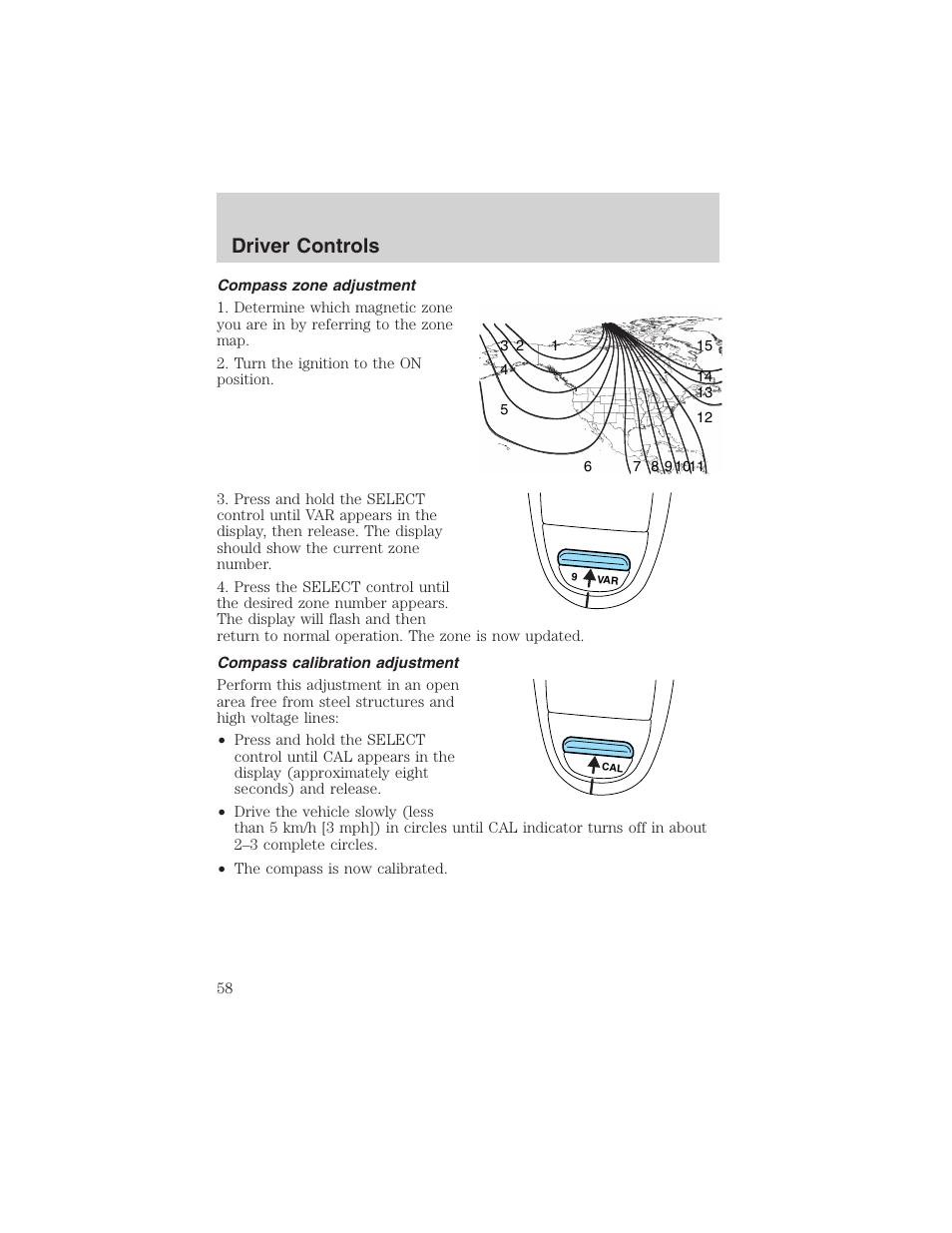 Driver controls | FORD 2003 F-150 v.1 User Manual | Page 58 / 280
