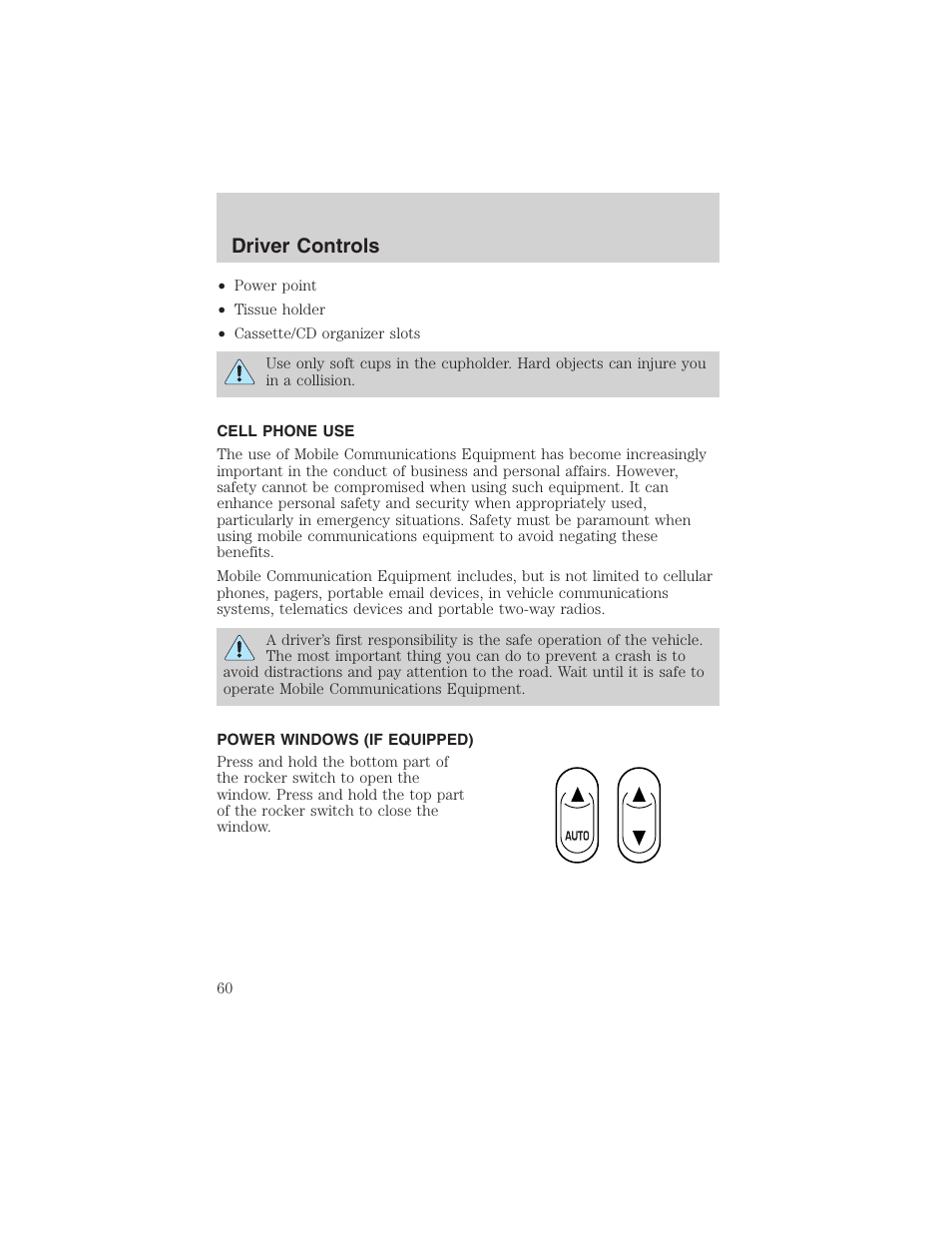 Driver controls | FORD 2003 F-150 v.1 User Manual | Page 60 / 280