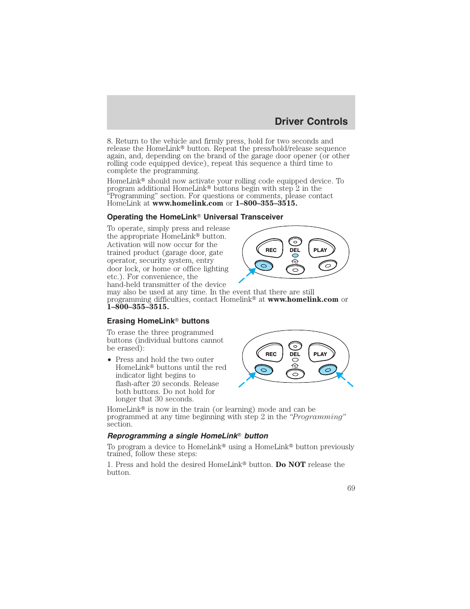 Driver controls | FORD 2003 F-150 v.1 User Manual | Page 69 / 280