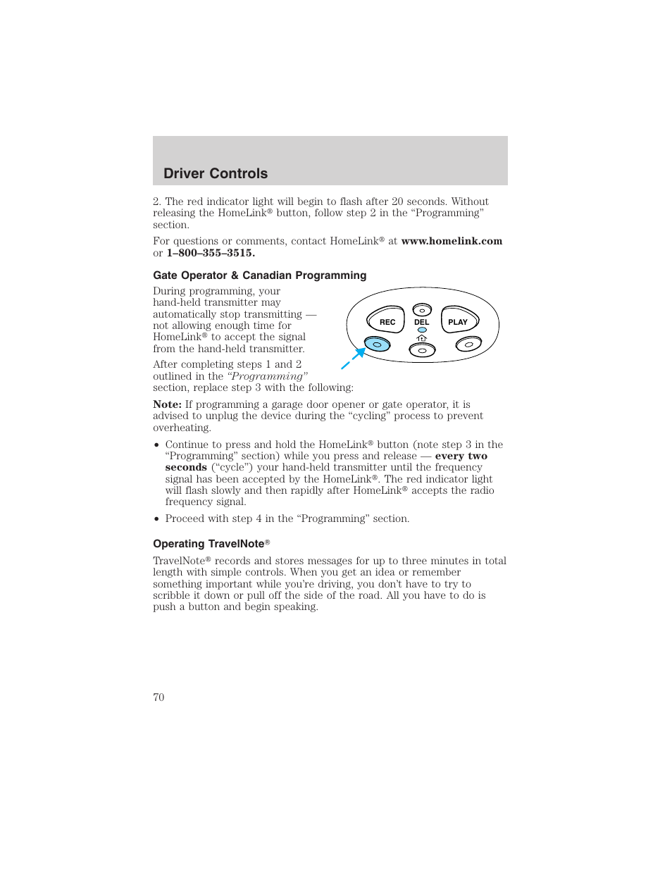 Driver controls | FORD 2003 F-150 v.1 User Manual | Page 70 / 280