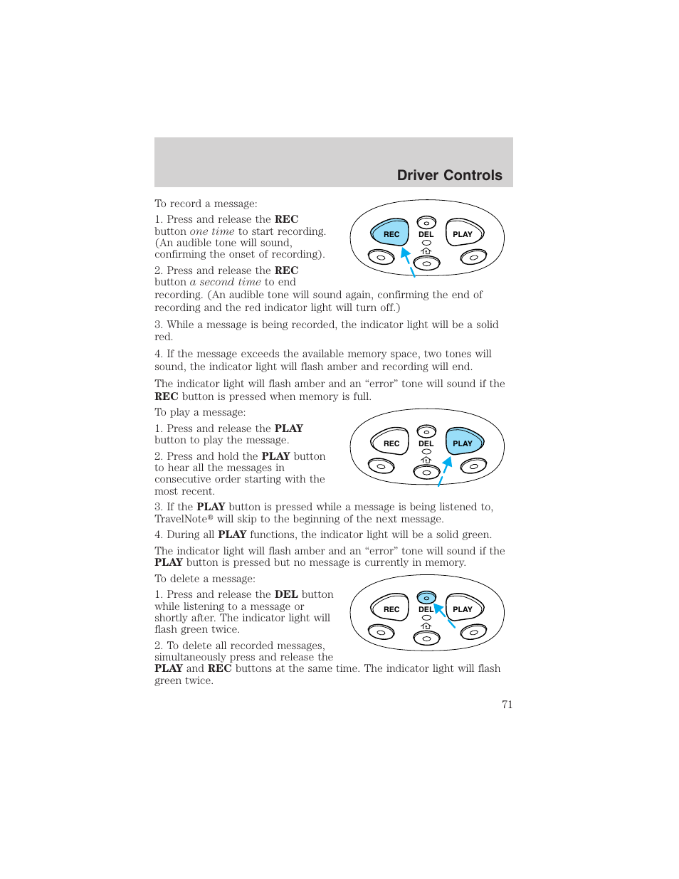 Driver controls | FORD 2003 F-150 v.1 User Manual | Page 71 / 280