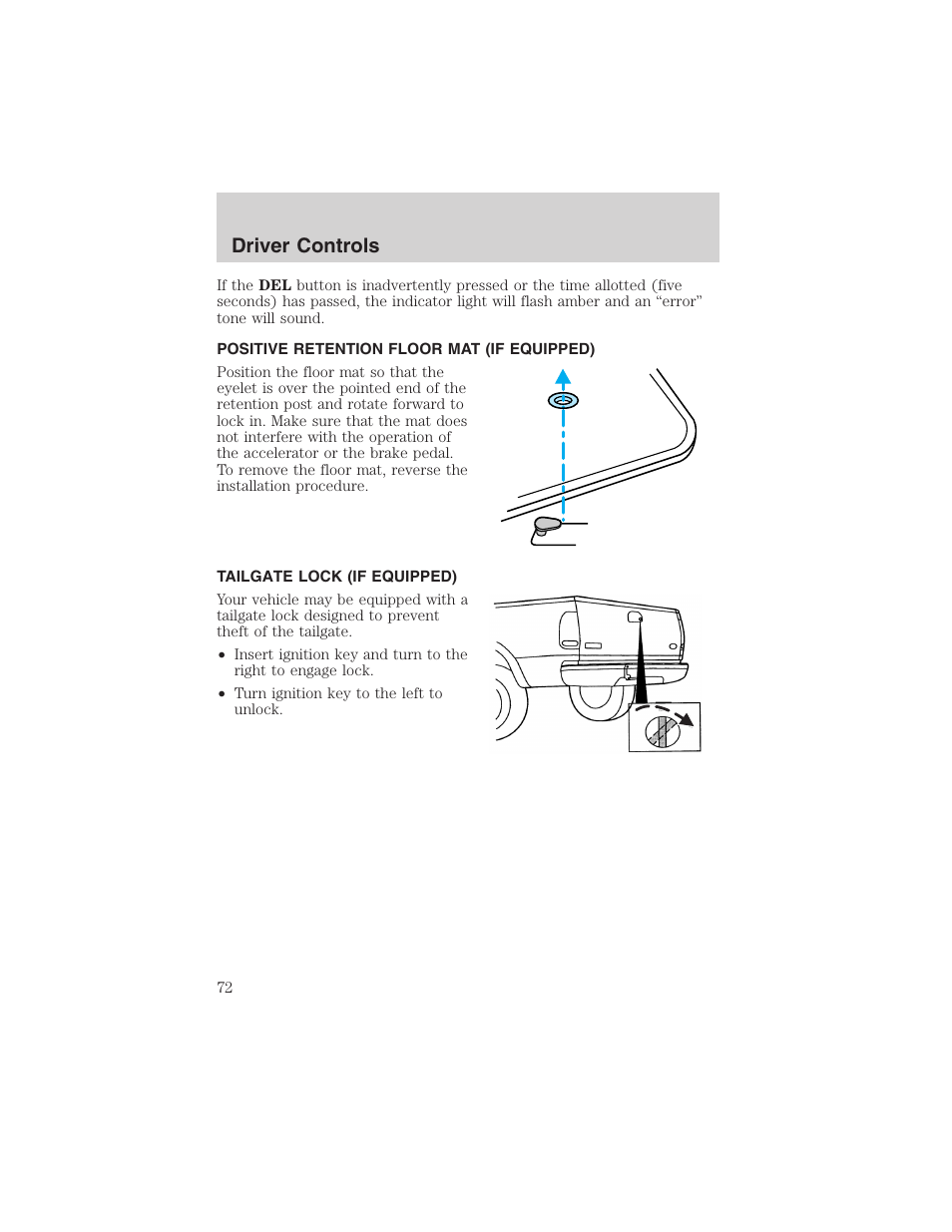 Driver controls | FORD 2003 F-150 v.1 User Manual | Page 72 / 280