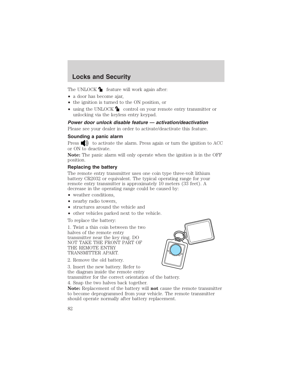 Locks and security | FORD 2003 F-150 v.1 User Manual | Page 82 / 280